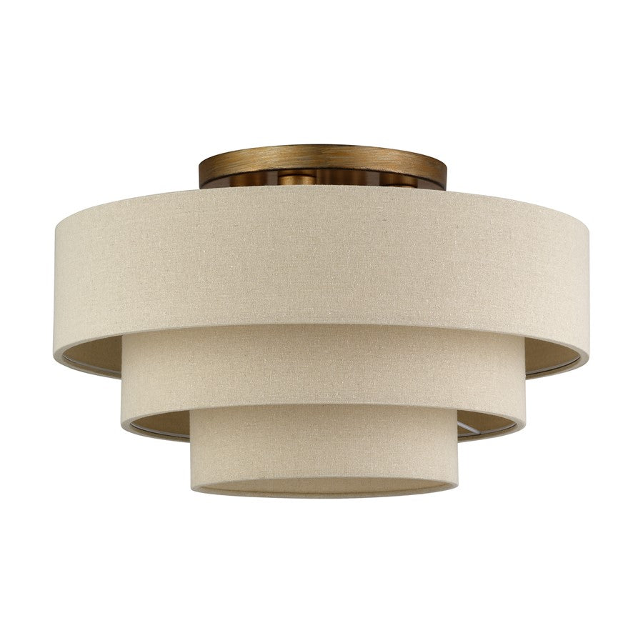 Livex Bellingham 4Lt 21" Semi-Flush, Gold/Parchment Hardback