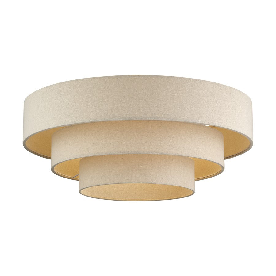Livex Bellingham 5Lt 28" Semi-Flush, Gold/Parchment Hardback