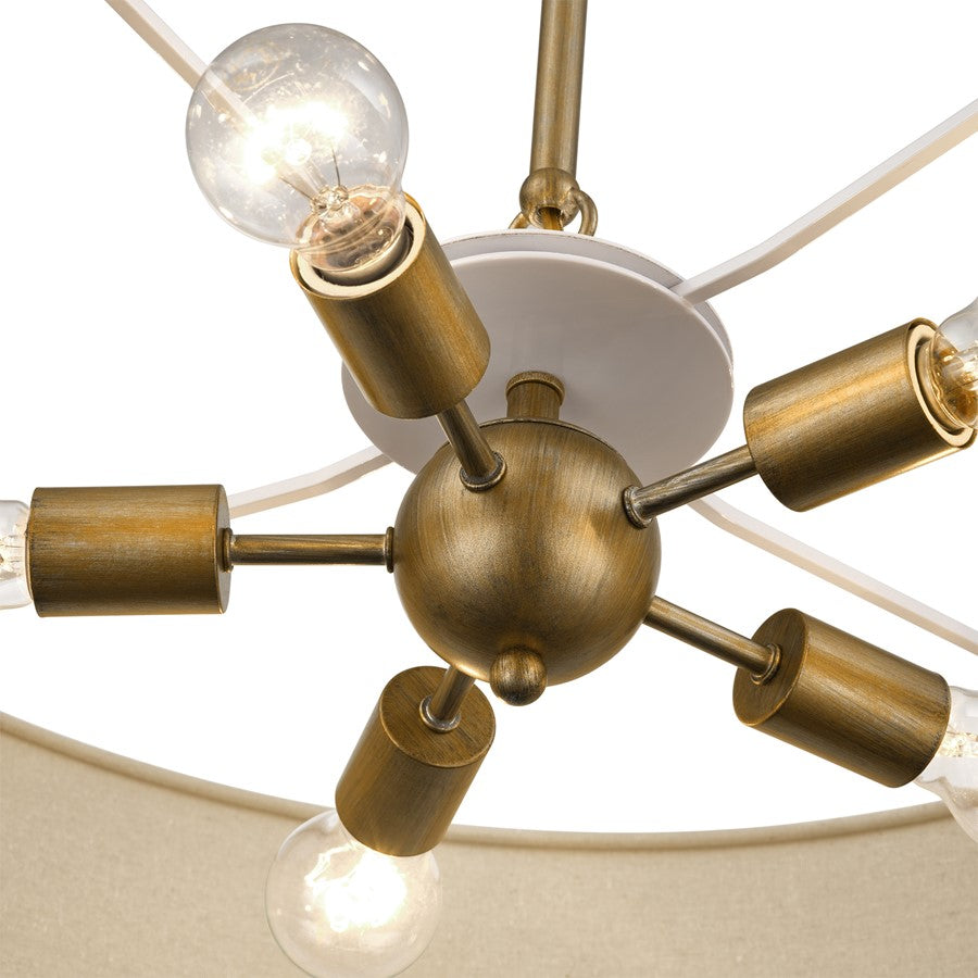 Livex Bellingham 5Lt 28" Pendant Chandelier, Gold/Parchment Hardback