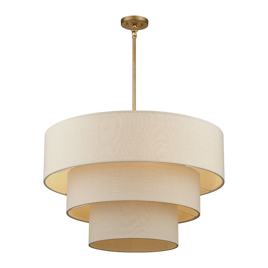 Livex Bellingham 8Lt 32" Pendant Chandelier, Gold/Parchment Hardback