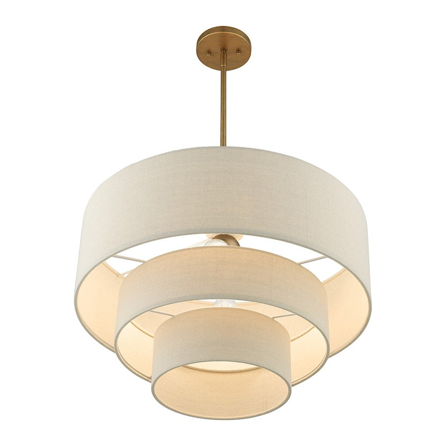 Livex Bellingham 4 Light Pendant Chandelier, Gold Leaf/Parchment
