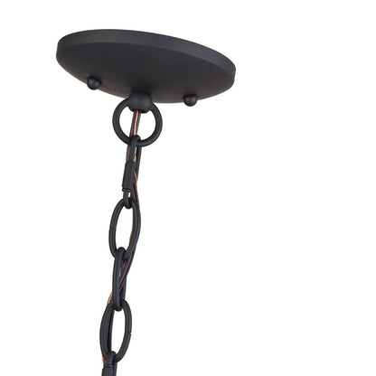 Livex Laurelin 6Lt Chandelier, Bronze/Rustic Walnut Rattan Column