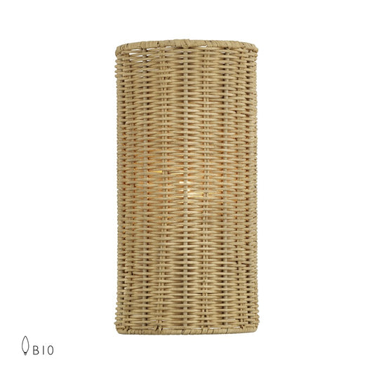 Livex Weavington 1Lt ADA Sconce, Gold/Hand-Woven Rustic Walnut - 60035-48