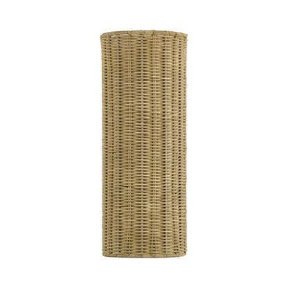 Livex Weavington 2Lt ADA 6" Sconce, Gold/Hand-Woven Rustic Walnut