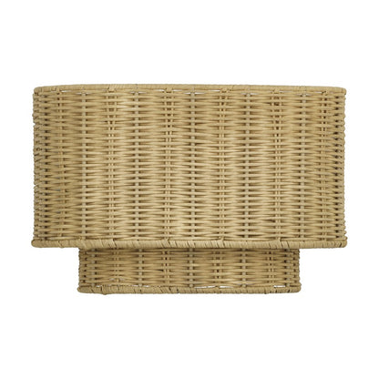 Livex Weavington 2Lt ADA 12" Sconce, Gold/Hand-Woven Rustic Walnut
