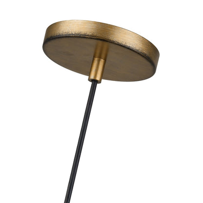 Livex Weavington 1Lt Pendant, Gold/Hand-Woven Rustic Walnut