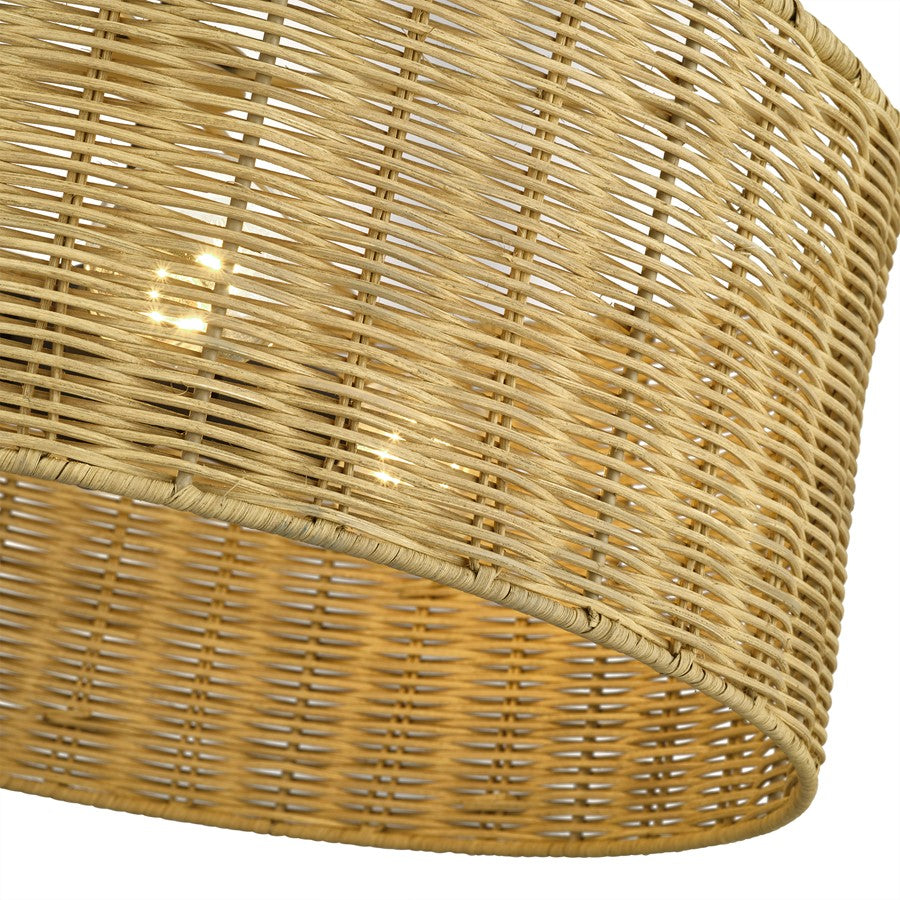 Livex Weavington 3Lt Pendant Chandelier, Bronze/Rustic Walnut