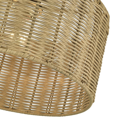 Livex Weavington 1Lt Medium Semi-Flush, Gold/Rustic Walnut