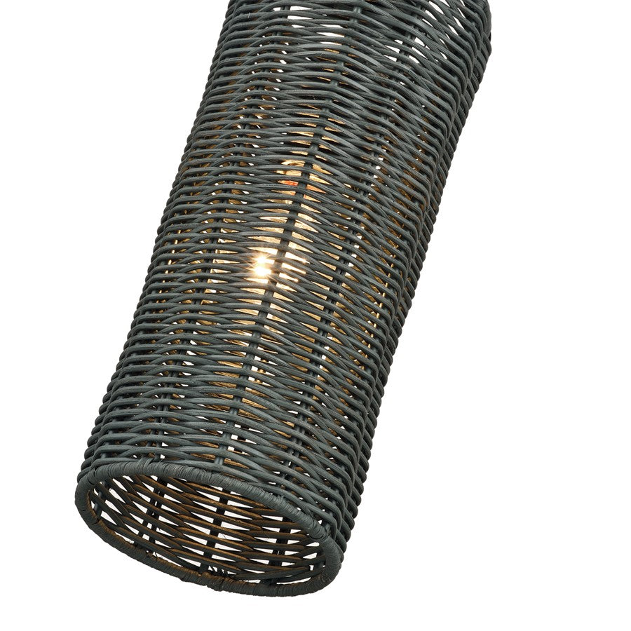Livex Weavington 1Lt 5" Dia Mini Pendant, Black/Charred Gray