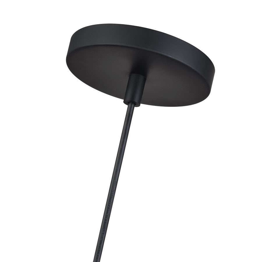 Livex Weavington 1Lt Pendant, Black/Hand-Woven Charred Gray