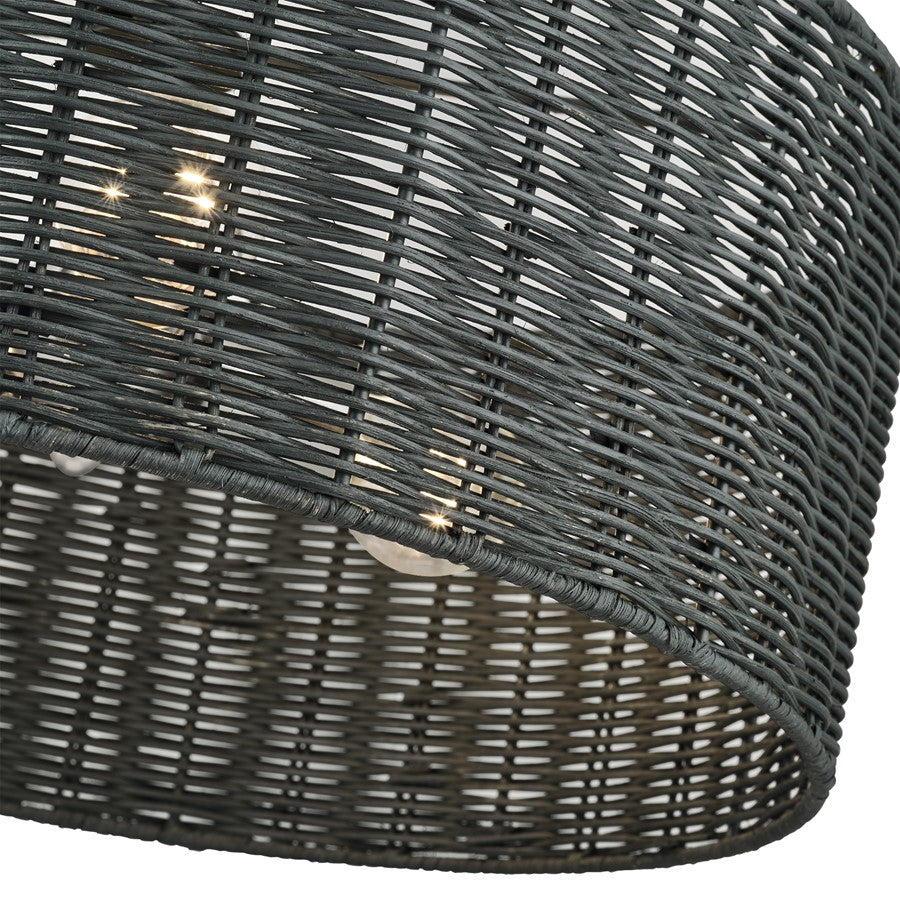 Livex Weavington 3Lt Pendant Chandelier, Nickel/Charred Gray