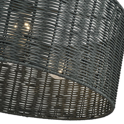 Livex Weavington 3Lt Pendant Chandelier, Nickel/Charred Gray