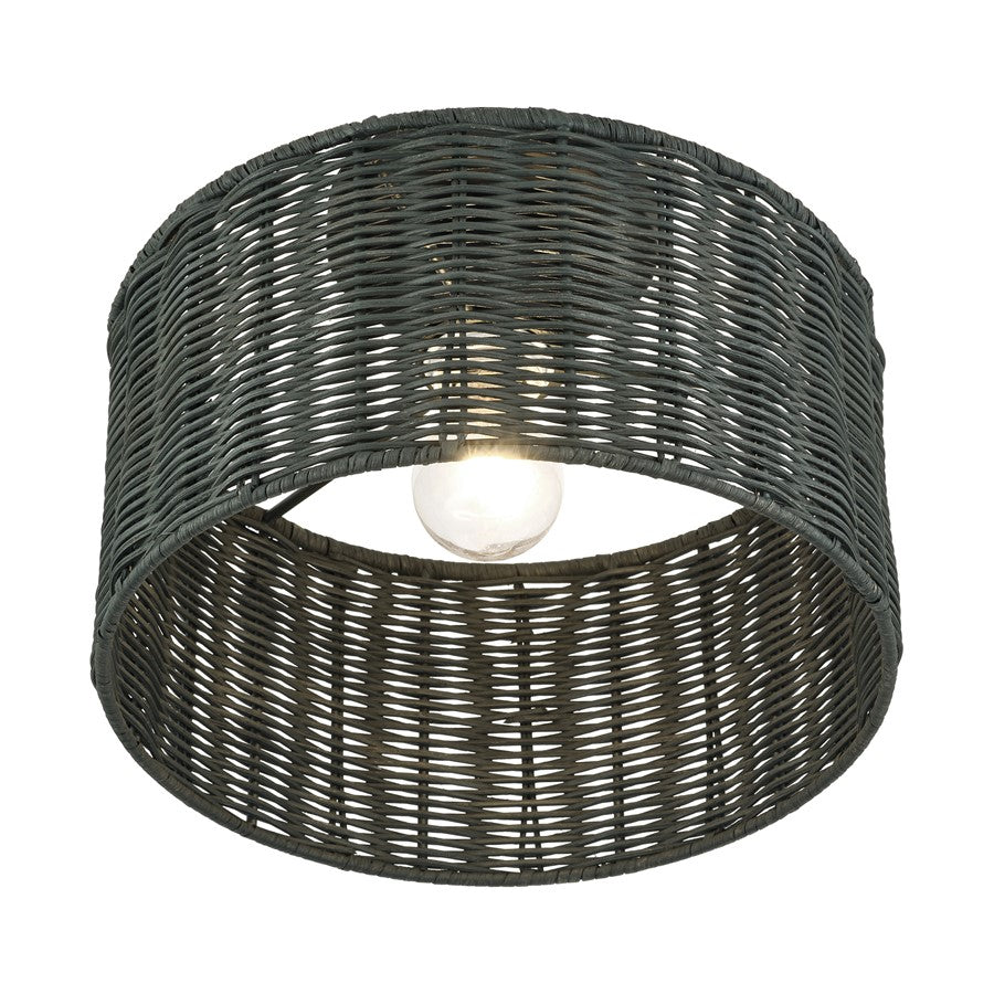 Livex Weavington 1Lt Medium Semi-Flush, Black/Charred Gray