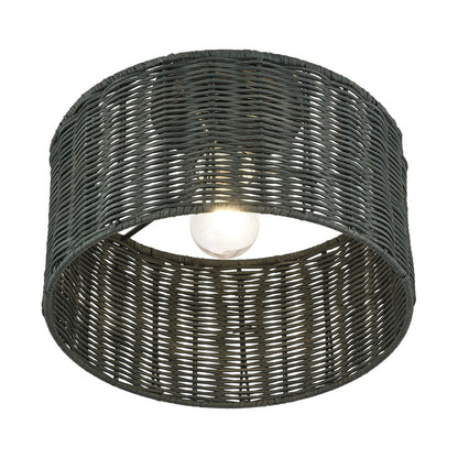 Livex Weavington 1Lt Medium Semi-Flush, Black/Charred Gray