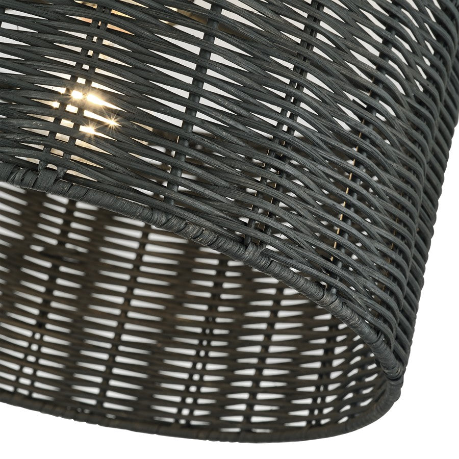 Livex Weavington 1Lt Medium Semi-Flush, Black/Charred Gray