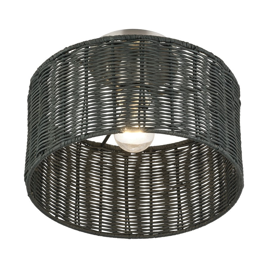Livex Weavington 1Lt Medium Semi-Flush, Nickel/Charred Gray