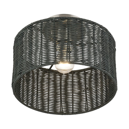 Livex Weavington 1Lt Medium Semi-Flush, Nickel/Charred Gray