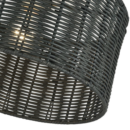 Livex Weavington 1Lt Medium Semi-Flush, Nickel/Charred Gray