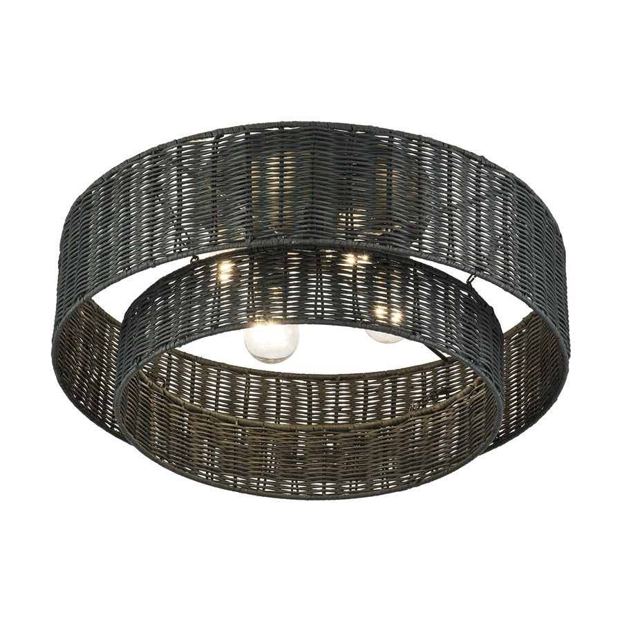 Livex Weavington 4Lt Extra Large Semi-Flush, Black/Charred Gray