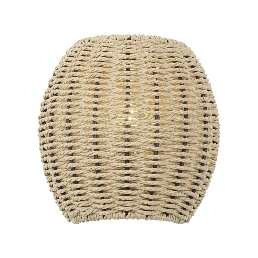 Livex Summervine 1Lt ADA Sconce, Gold/Hand-Woven French Beige