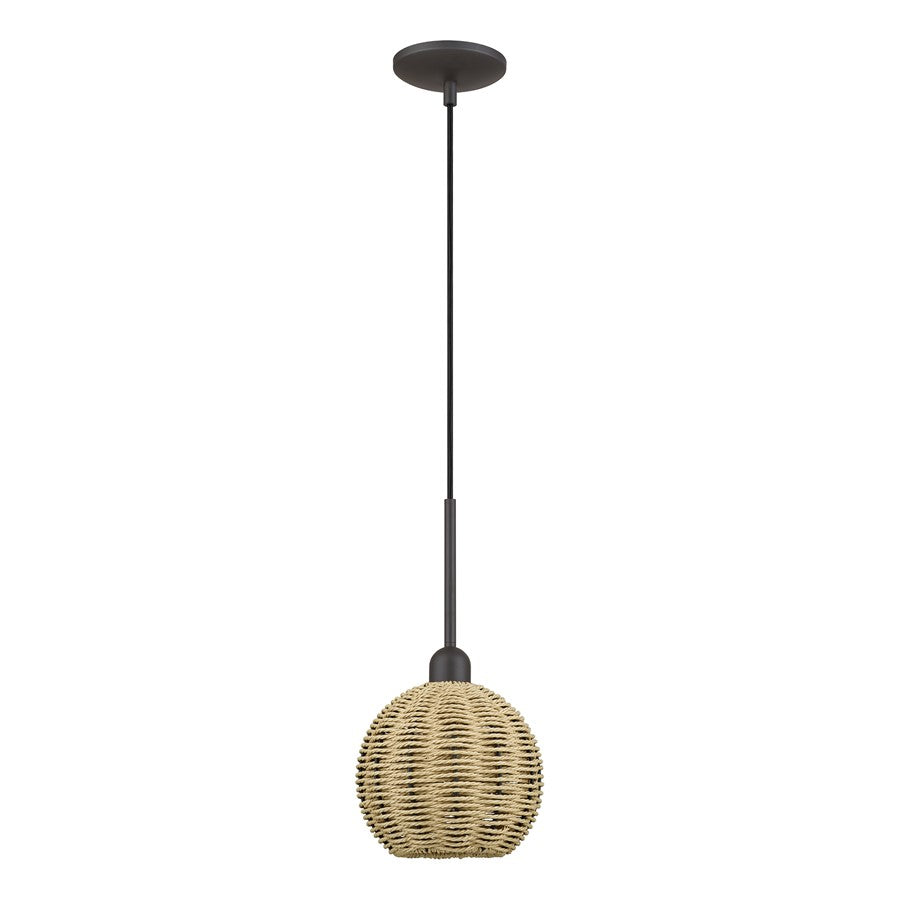 Livex Summervine 1Lt Mini Globe Pendant, Bronze/French Beige