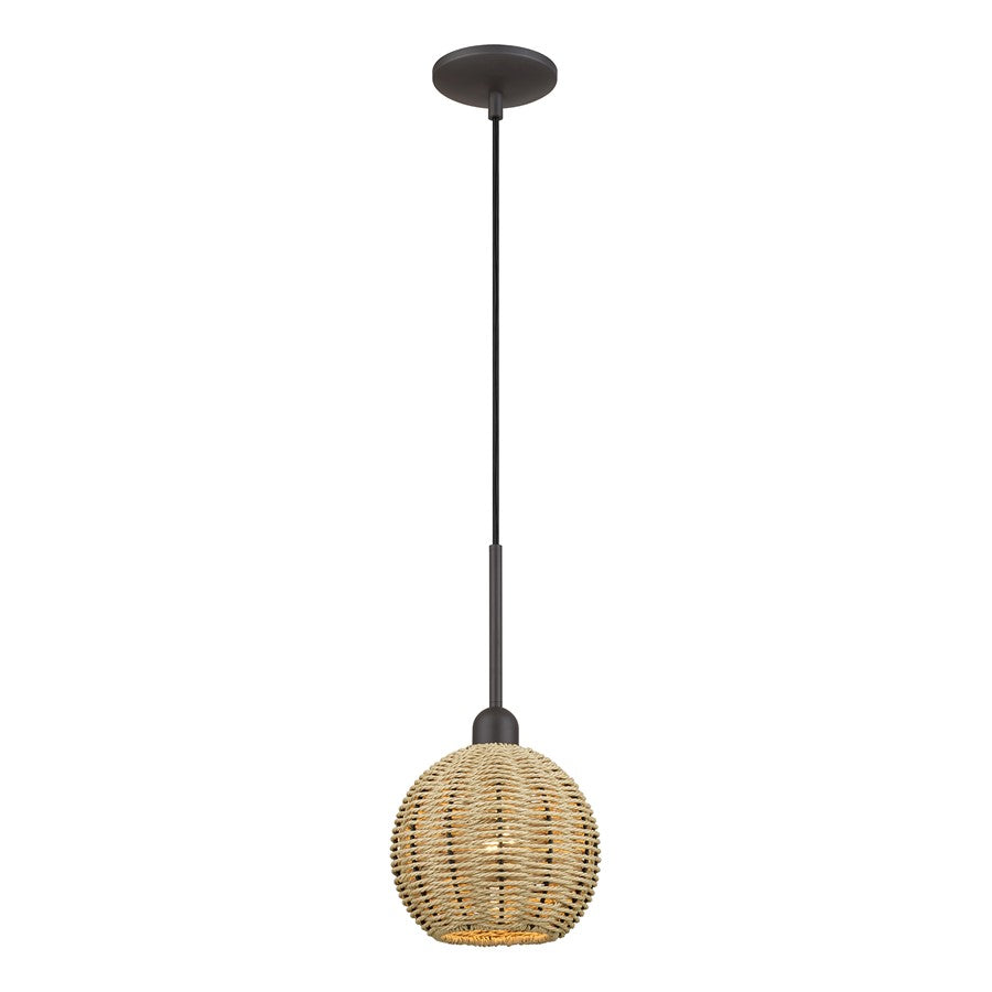 Livex Summervine 1Lt Mini Globe Pendant, Bronze/French Beige