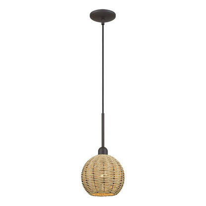 Livex Summervine 1Lt Mini Globe Pendant, Bronze/French Beige