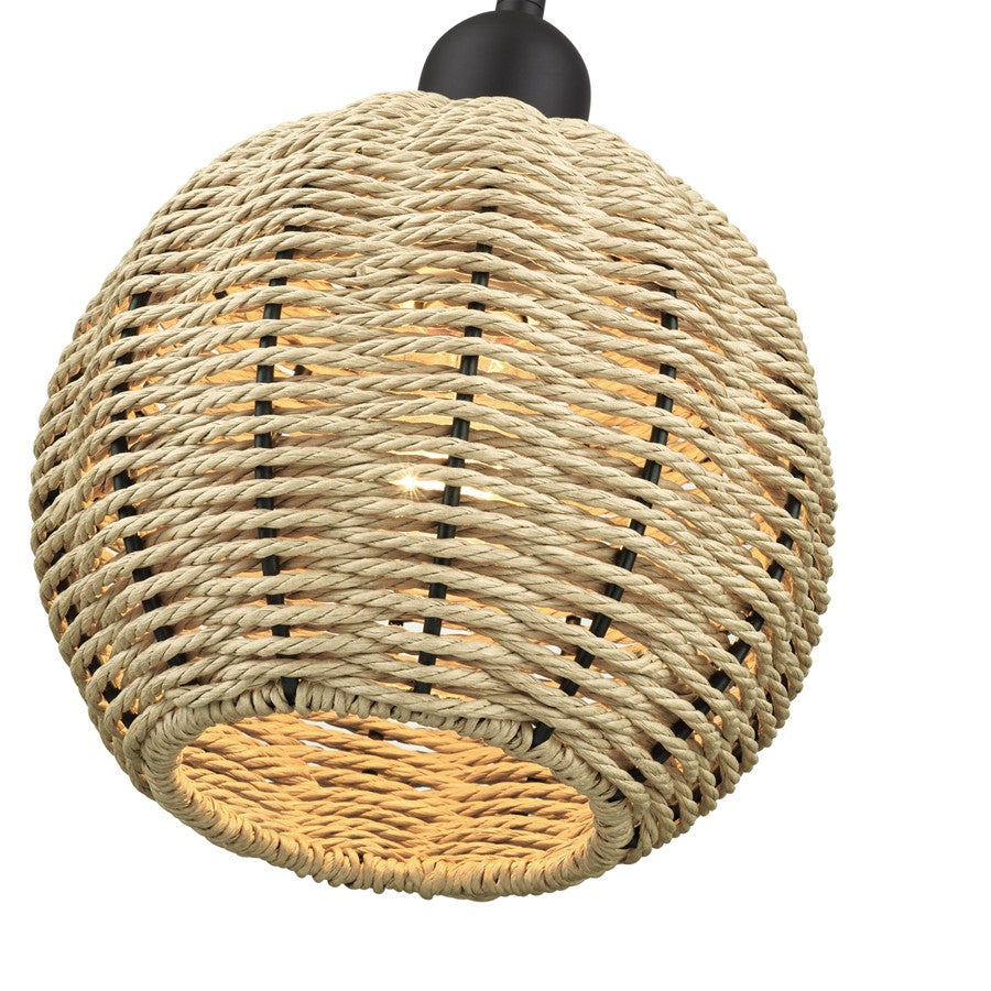 Livex Summervine 1Lt Mini Globe Pendant, Bronze/French Beige