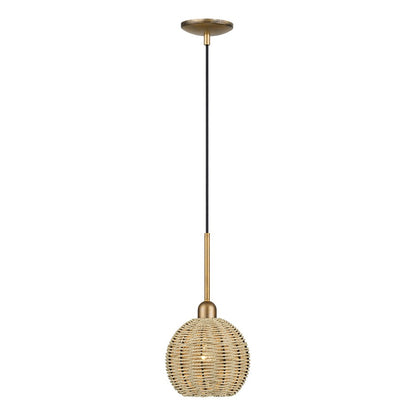 Livex Summervine 1Lt Mini Globe Pendant, Gold/French Beige