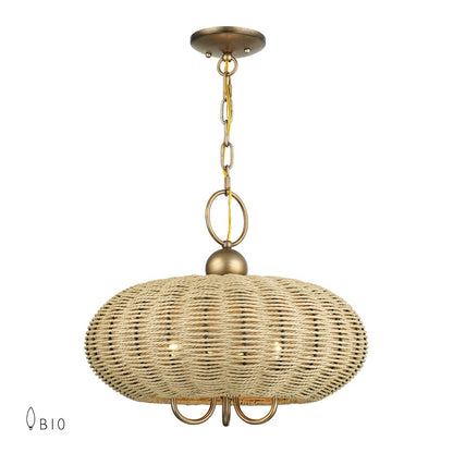 Livex Summervine 3Lt Pendant Chandelier, Gold/French Beige - 60204-48