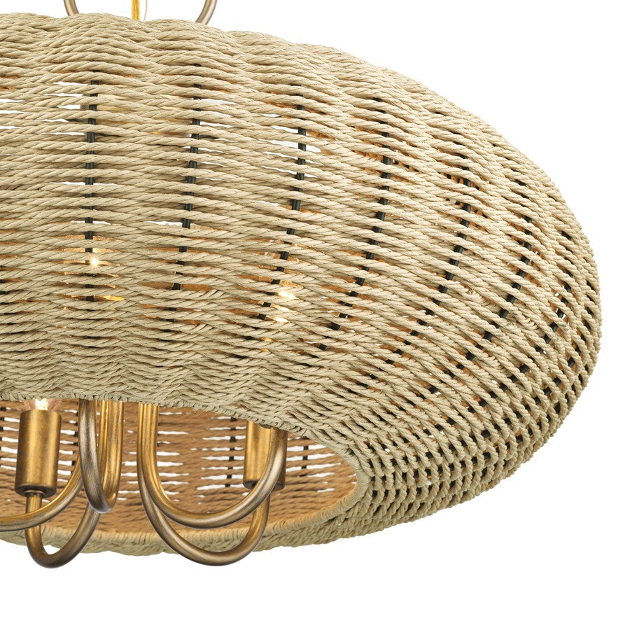 Livex Summervine 5Lt Pendant Chandelier, Gold/French Beige