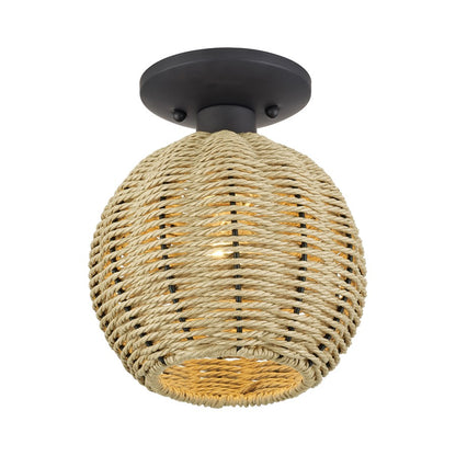 Livex Summervine 1Lt Small Semi-Flush, Bronze/French Beige