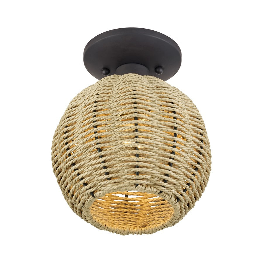 Livex Summervine 1Lt Small Semi-Flush, Bronze/French Beige
