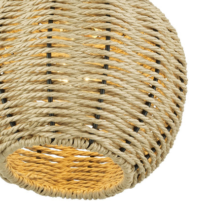 Livex Summervine 1Lt Small Semi-Flush, Gold/Hand-Woven French Beige