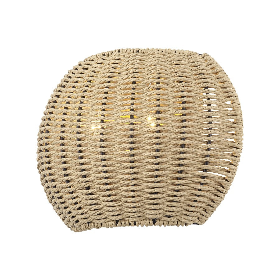 Livex Summervine 2Lt ADA Sconce, Gold/Hand-Woven French Beige