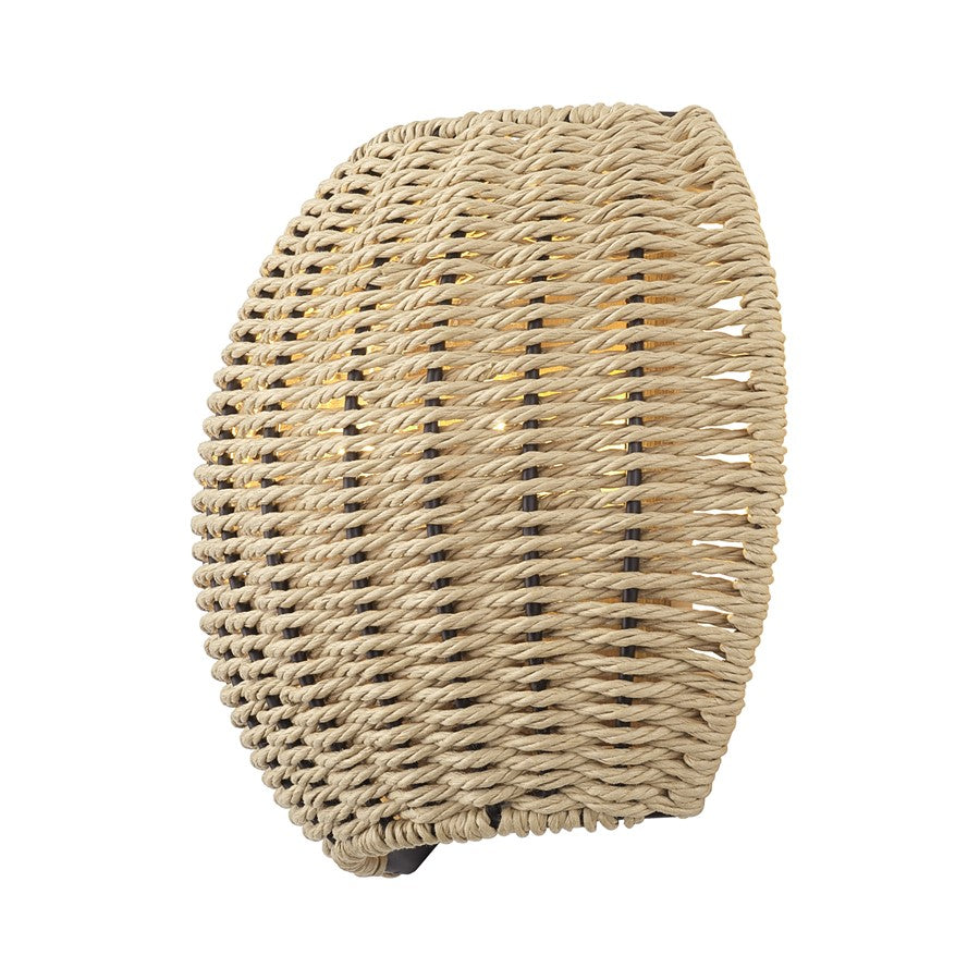 Livex Summervine 2Lt ADA Sconce, Gold/Hand-Woven French Beige