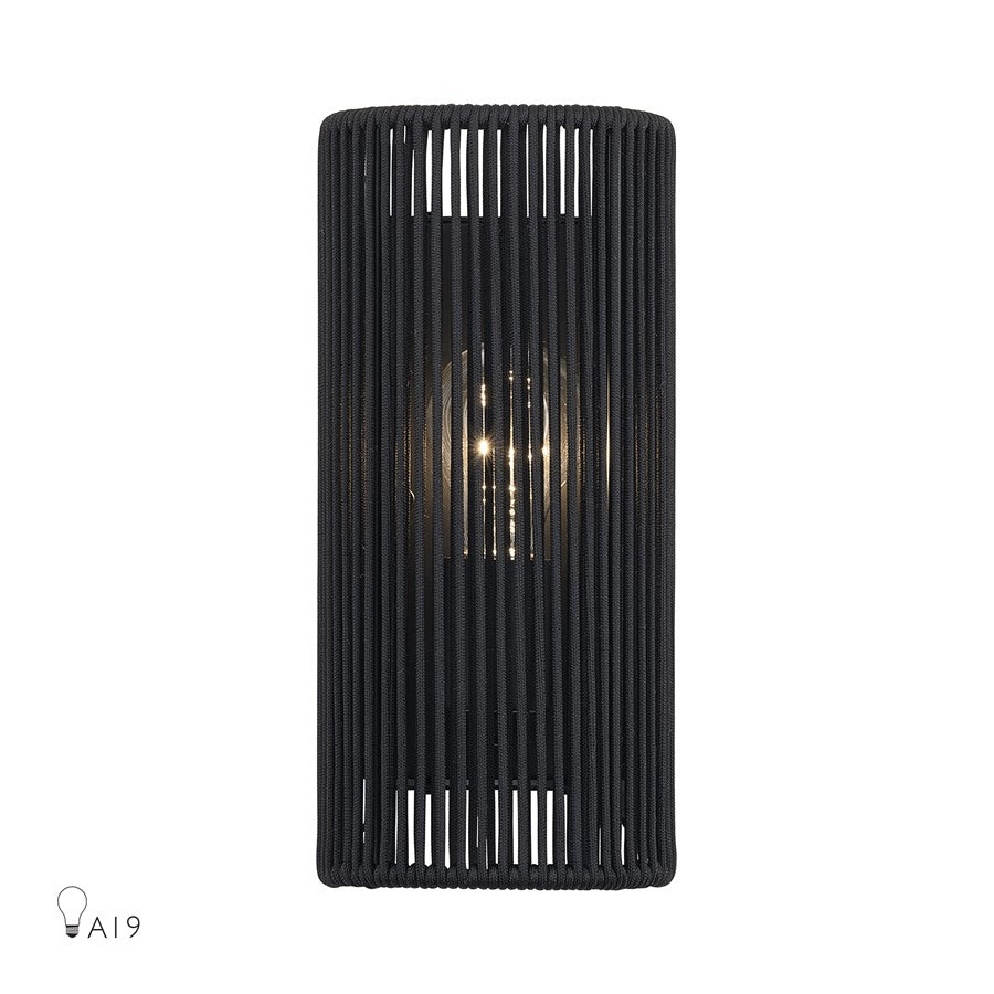 Livex Acordia 1Lt ADA 5" W Sconce, Black/Parisian Night Polyester - 60230-04