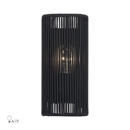 Livex Acordia 1Lt ADA 5" W Sconce, Black/Parisian Night Polyester - 60230-04