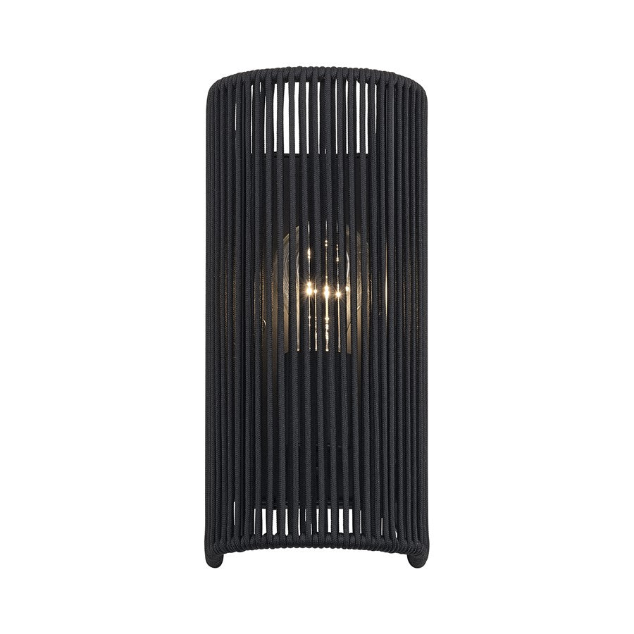 Livex Acordia 1Lt ADA 5" W Sconce, Black/Parisian Night Polyester