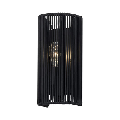 Livex Acordia 1Lt ADA 5" W Sconce, Black/Parisian Night Polyester