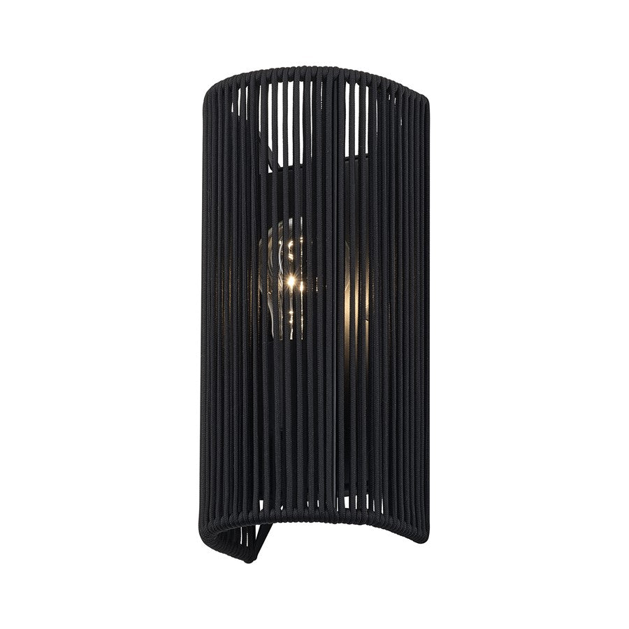 Livex Acordia 1Lt ADA 5" W Sconce, Black/Parisian Night Polyester
