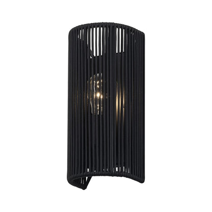 Livex Acordia 1Lt ADA 5" W Sconce, Black/Parisian Night Polyester