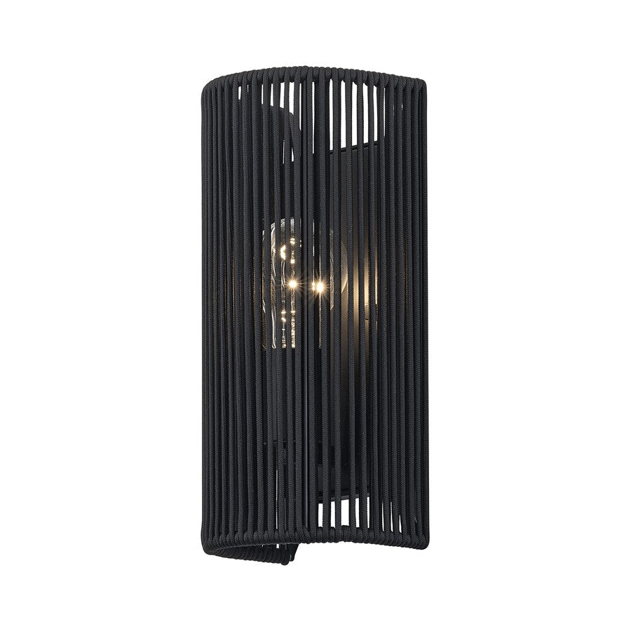 Livex Acordia 1Lt ADA 5" W Sconce, Black/Parisian Night Polyester