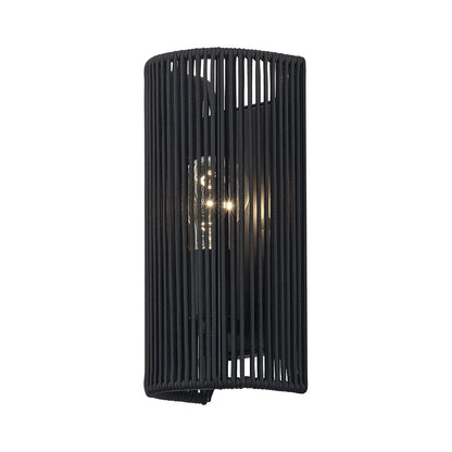 Livex Acordia 1Lt ADA 5" W Sconce, Black/Parisian Night Polyester