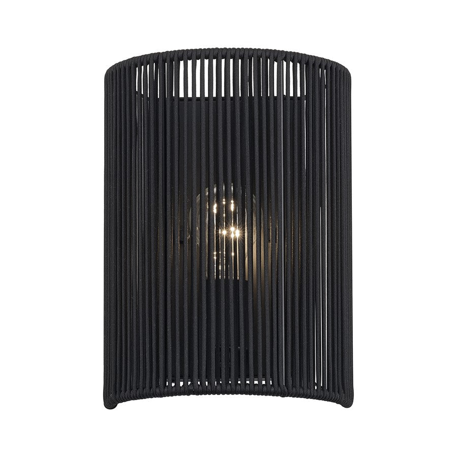 Livex Acordia 1Lt ADA 8"W Sconce, Black/Parisian Night Polyester Rope