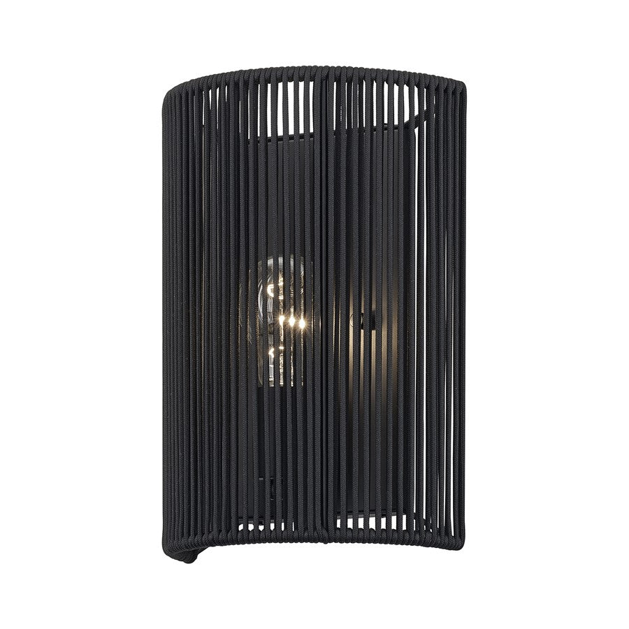 Livex Acordia 1Lt ADA 8"W Sconce, Black/Parisian Night Polyester Rope