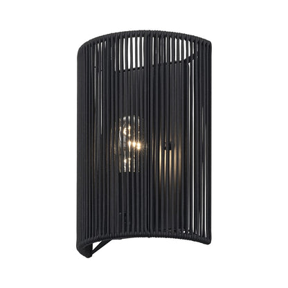 Livex Acordia 1Lt ADA 8"W Sconce, Black/Parisian Night Polyester Rope