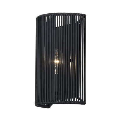 Livex Acordia 1Lt ADA 8"W Sconce, Black/Parisian Night Polyester Rope