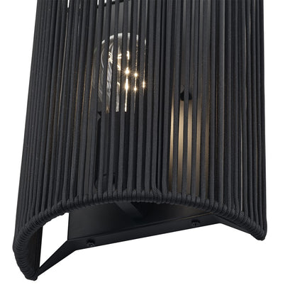Livex Acordia 1Lt ADA 8"W Sconce, Black/Parisian Night Polyester Rope