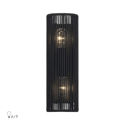 Livex Acordia 2Lt ADA Sconce, Black/Parisian Night Polyester Rope - 60232-04